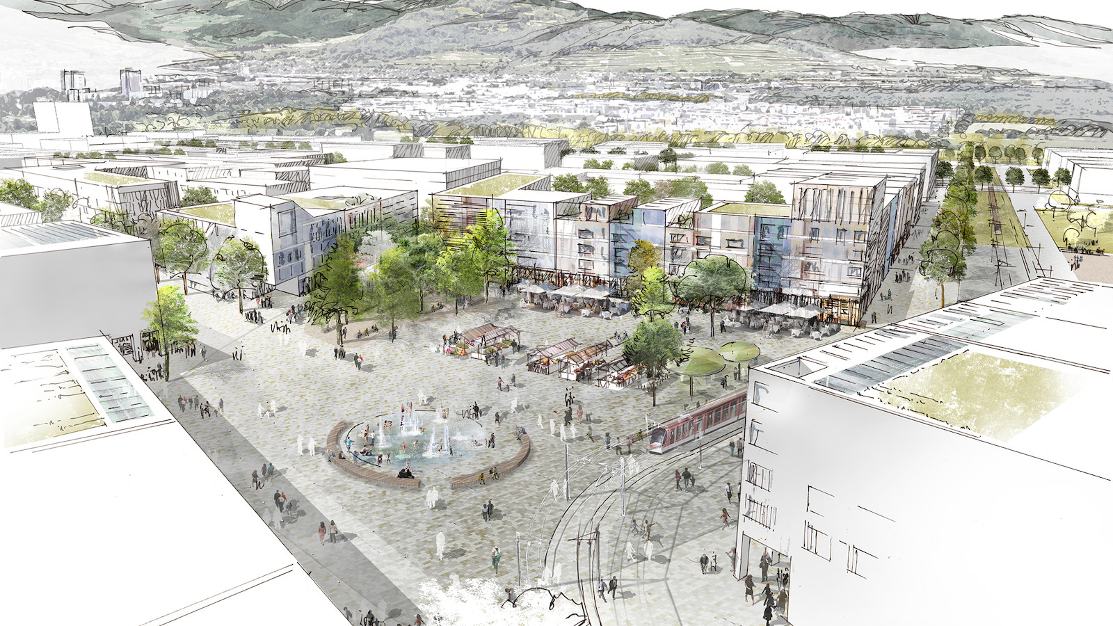 Stadtteilmitte Dietenbach © K9 Architekten