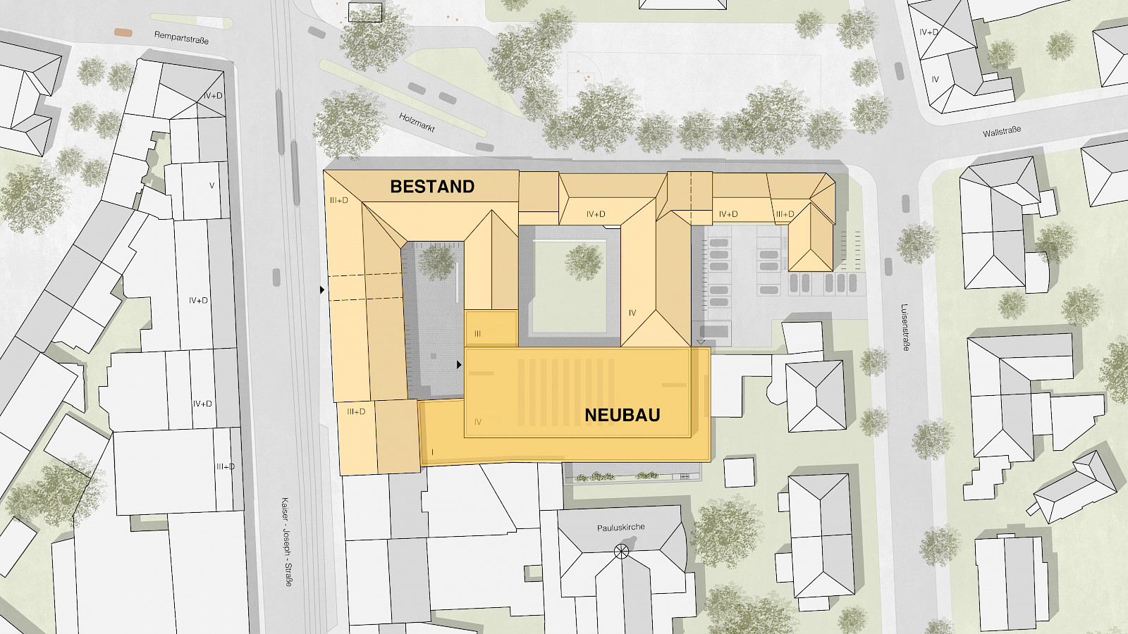 Lageplan Neubau Justizzentrum Freiburg © Auer Weber